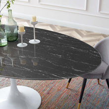 Load image into Gallery viewer, Lippa 78&quot; Oval Faux Marble Dining Table by Modway
