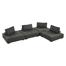 Load image into Gallery viewer, Saunter Tufted Fabric Fabric 4-Piece Sectional Sofa
