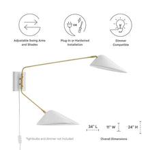 Load image into Gallery viewer, Journey 2-Light Swing Arm Wall Sconce by Modway
