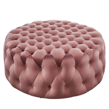 Load image into Gallery viewer, Amour Tufted Button Large Round Performance Velvet Ottoman by Modway
