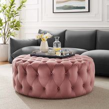 Load image into Gallery viewer, Amour Tufted Button Large Round Performance Velvet Ottoman by Modway

