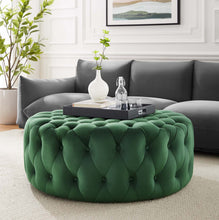 Load image into Gallery viewer, Amour Tufted Button Large Round Performance Velvet Ottoman by Modway
