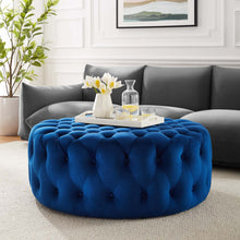 Load image into Gallery viewer, Amour Tufted Button Large Round Performance Velvet Ottoman by Modway
