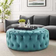 Load image into Gallery viewer, Amour Tufted Button Large Round Performance Velvet Ottoman by Modway
