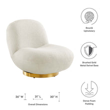 Load image into Gallery viewer, Kindred Boucle Upholstered Upholstered Fabric Swivel Chair by Modway
