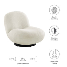 Load image into Gallery viewer, Kindred Boucle Upholstered Upholstered Fabric Swivel Chair by Modway
