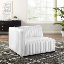 Load image into Gallery viewer, Conjure Channel Tufted Upholstered Fabric Left-Arm Chair by Modway
