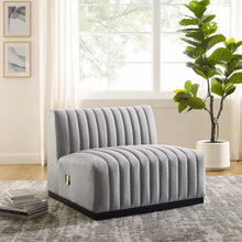 Load image into Gallery viewer, Conjure Channel Tufted Upholstered Fabric Armless Chair by Modway
