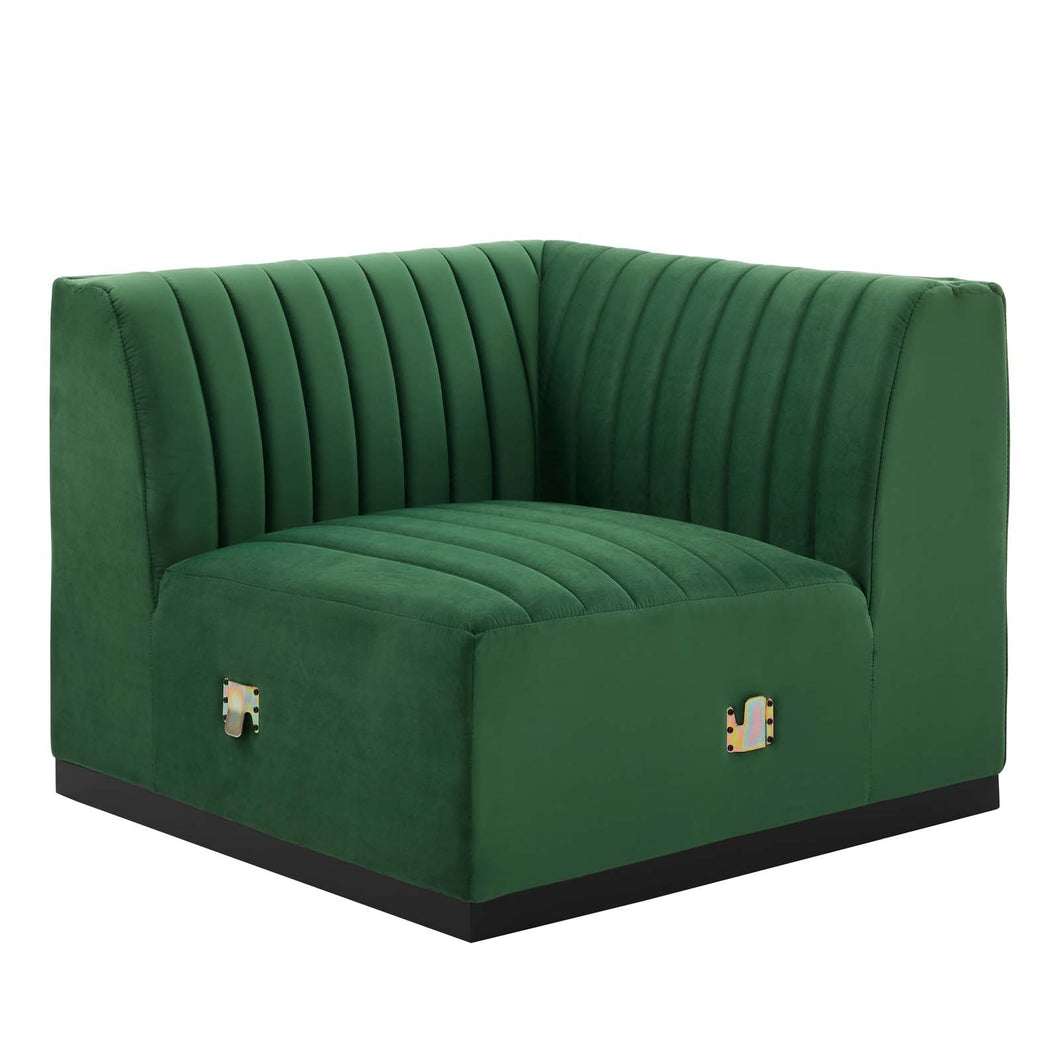 Conjure Channel Tufted Performance Velvet Left Corner Chair by Modway