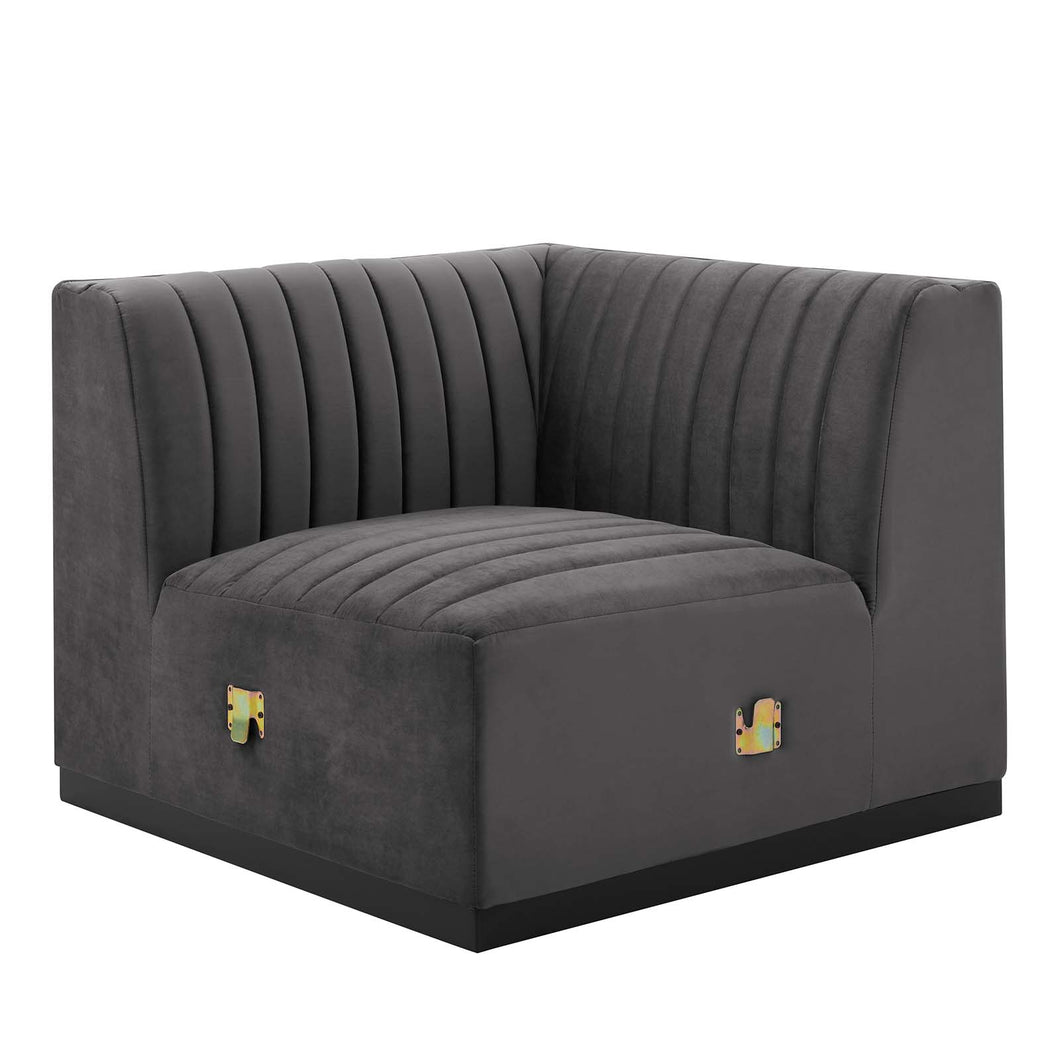 Conjure Channel Tufted Performance Velvet Left Corner Chair by Modway