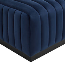 Load image into Gallery viewer, Conjure Channel Tufted Performance Velvet Ottoman
