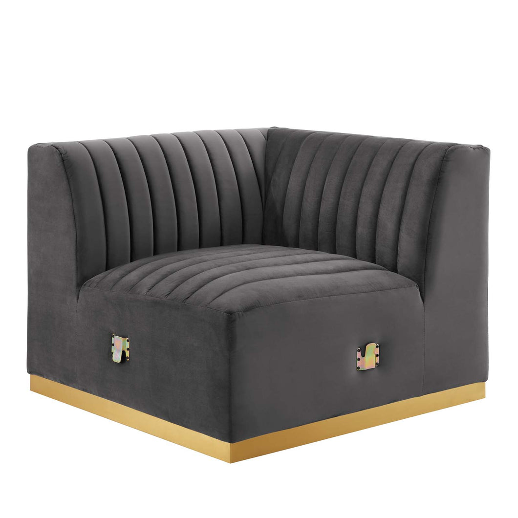Conjure Channel Tufted Performance Velvet Left Corner Chair by Modway