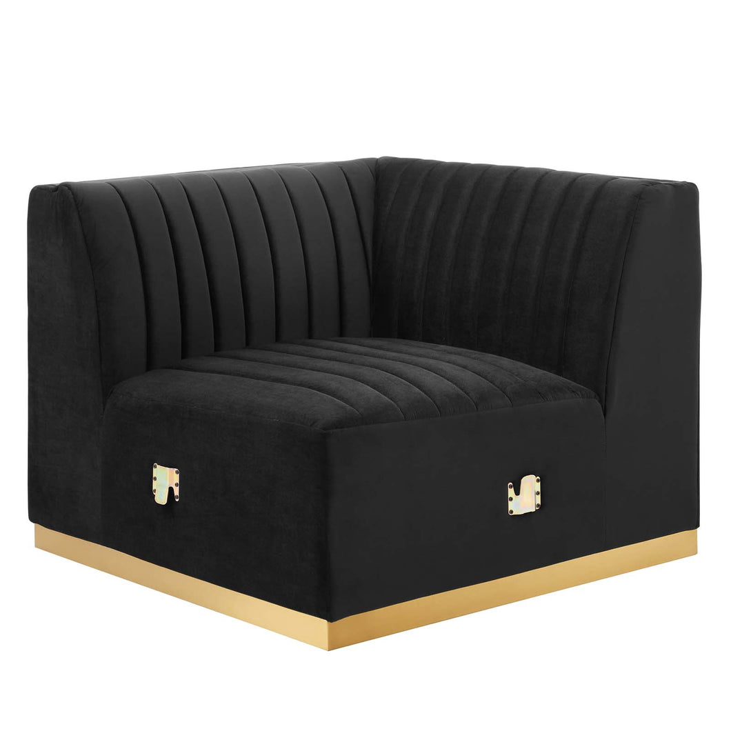 Conjure Channel Tufted Performance Velvet Right Corner Chair by Modway