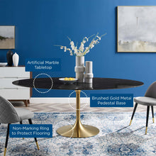 Load image into Gallery viewer, Lippa 78&quot; Oval Faux Marble Dining Table by Modway

