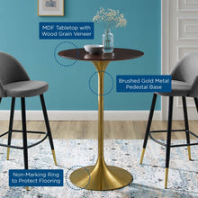 Load image into Gallery viewer, Lippa 28&quot; Round Cherry Walnut Wood Bar Table by Modway
