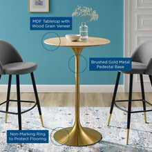 Load image into Gallery viewer, Lippa 28&quot; Round Natural Wood Bar Table by Modway

