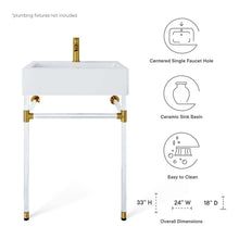 Load image into Gallery viewer, Redeem 24&quot; Acrylic Wall-Mount Bathroom Vanity by Modway
