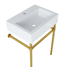 Load image into Gallery viewer, Redeem 24&quot; Wall-Mount Gold Stainless Steel Bathroom Vanity by Modway
