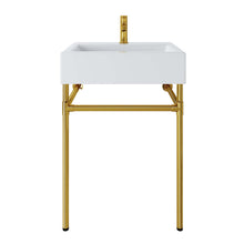 Load image into Gallery viewer, Redeem 24&quot; Wall-Mount Gold Stainless Steel Bathroom Vanity by Modway
