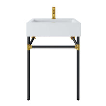 Load image into Gallery viewer, Redeem 24&quot; Wall-Mount Black Stainless Steel Bathroom Vanity by Modway
