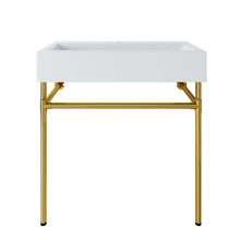Load image into Gallery viewer, Redeem 32&quot; Wall-Mount Gold Stainless Steel Bathroom Vanity by Modway
