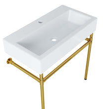 Load image into Gallery viewer, Redeem 32&quot; Wall-Mount Gold Stainless Steel Bathroom Vanity by Modway
