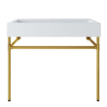 Load image into Gallery viewer, Redeem 40&quot; Wall-Mount Gold Stainless Steel Bathroom Vanity by Modway
