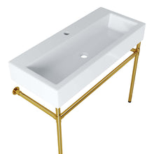 Load image into Gallery viewer, Redeem 40&quot; Wall-Mount Gold Stainless Steel Bathroom Vanity by Modway
