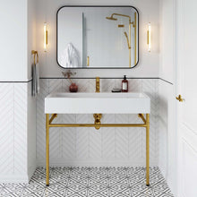 Load image into Gallery viewer, Redeem 40&quot; Wall-Mount Gold Stainless Steel Bathroom Vanity by Modway
