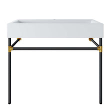 Load image into Gallery viewer, Redeem 40&quot; Black Stainless Steel Wall-Mount Bathroom Vanity by Modway
