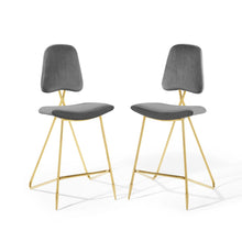 Load image into Gallery viewer, Ponder Performance Velvet Bar Stool Set of 2 by Modway
