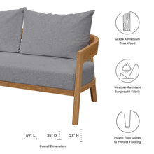 Load image into Gallery viewer, Brisbane Teak Wood Outdoor Patio Loveseat by Modway
