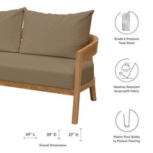 Load image into Gallery viewer, Brisbane Teak Wood Outdoor Patio Loveseat by Modway
