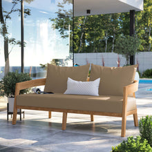 Load image into Gallery viewer, Brisbane Teak Wood Outdoor Patio Loveseat by Modway
