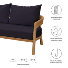 Load image into Gallery viewer, Brisbane Teak Wood Outdoor Patio Loveseat by Modway
