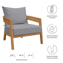 Load image into Gallery viewer, Brisbane Teak Wood Outdoor Patio Armchair by Modway
