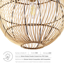 Load image into Gallery viewer, Nurture Rattan Pendant Light by Modway
