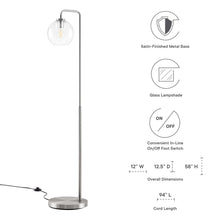 Load image into Gallery viewer, Silo Glass Globe Glass and Metal Floor Lamp by Modway
