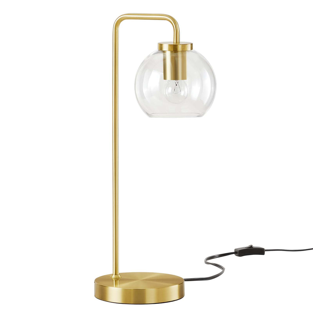 Silo Glass Globe Glass and Metal Table Lamp by Modway