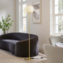 Load image into Gallery viewer, Reprise Glass Sphere Glass and Metal Floor Lamp by Modway
