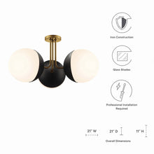 Load image into Gallery viewer, Stellar 3-Light Semi-Flush Ceiling Light by Modway
