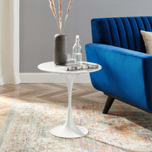 Load image into Gallery viewer, Lippa 20&quot; Round Faux Marble Side Table by Modway
