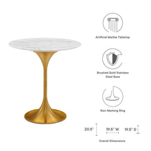 Load image into Gallery viewer, Lippa 20" Round Faux Marble Side Table by Modway
