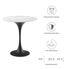 Load image into Gallery viewer, Lippa 20" Round Faux Marble Side Table by Modway

