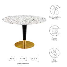 Load image into Gallery viewer, Zinque 47" Round Terrazzo Dining Table

