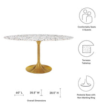 Load image into Gallery viewer, Lippa 60" Oval Terrazzo Dining Table by Modway
