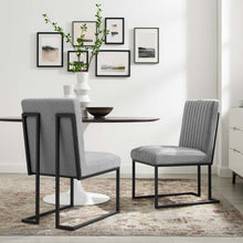 Load image into Gallery viewer, Indulge Channel Tufted Fabric Dining Chairs Set of 2 by Modway

