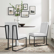 Load image into Gallery viewer, Indulge Channel Tufted Fabric Dining Chairs Set of 2 by Modway
