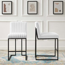 Load image into Gallery viewer, Indulge Channel Tufted Fabric Counter Stools Set of 2 by Modway
