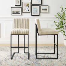 Load image into Gallery viewer, Indulge Channel Tufted Fabric Bar Stools by Modway

